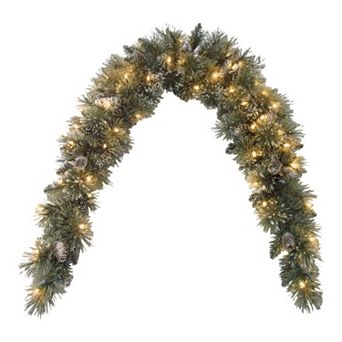 National Tree Company 6-ft. Pre-Lit Artificial Pine Glitter Mantel Wall Decor