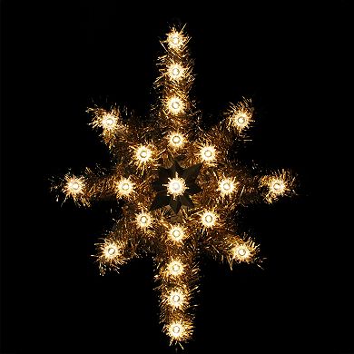 Pre-Lit Tinsel Star Christmas Tree Topper