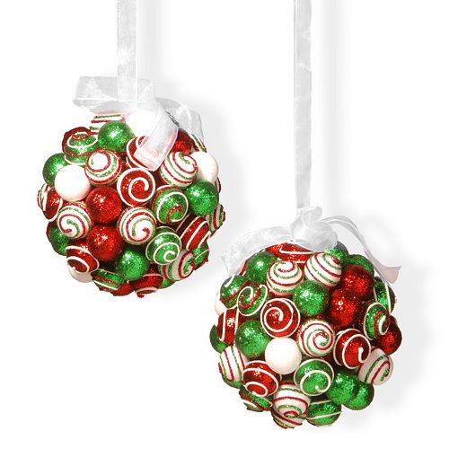 National Tree Company Glitter Ball Christmas Ornament 2-piece Set
