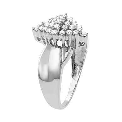 HDI Sterling Silver 1/2 Carat T.W. Diamond Marquise Promise Ring