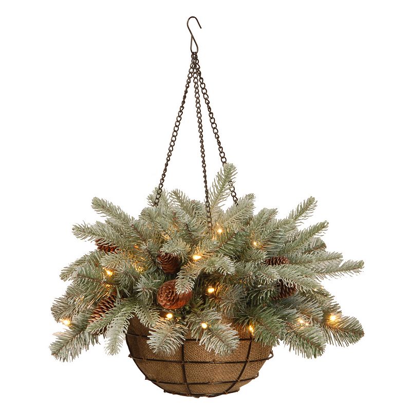 National Tree Company 20-in. Pre-Lit Artificial Frosted Arctic Spruce Hangi