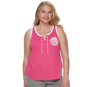 Juniors' Plus Size SO® Beach Squad Lace-Up Tank Top