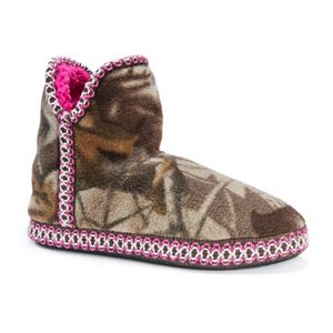 MUK LUKS Women's Amira Camouflage Fleece Bootie Slippers