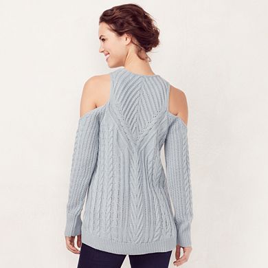 Women's LC Lauren Conrad Crewneck Cold-Shoulder Sweater