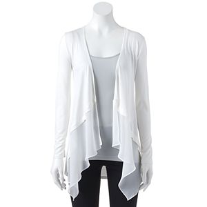 Women's ELLE™ Mixed-Media Flyaway Cardigan