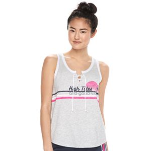 Juniors' SO® Beach Squad Lace-Up Tank Top