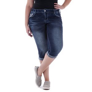Juniors' Plus Size Amethyst Cuffed Capri Jeans