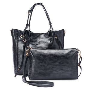 La Diva 2-in-1 Carter Snakeskin Tote with Removable Pouch