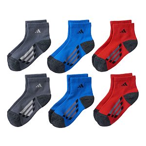 Boys adidas 6-Pack ClimaLite Quarter-Cut Socks