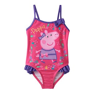 Toddler Girl Peppa Pig Ruffle One-Piece Swimsuit