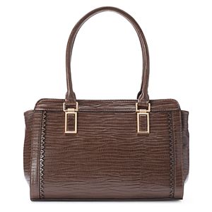 La Diva Surrey Faux Snakeskin Satchel