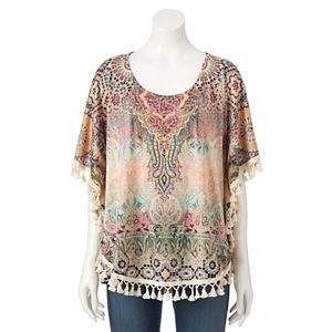 Women's World Unity Embellished Tassel Top