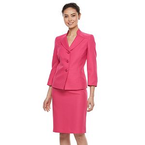 Women's Le Suit Pique Suit Jacket & Pencil Skirt Set