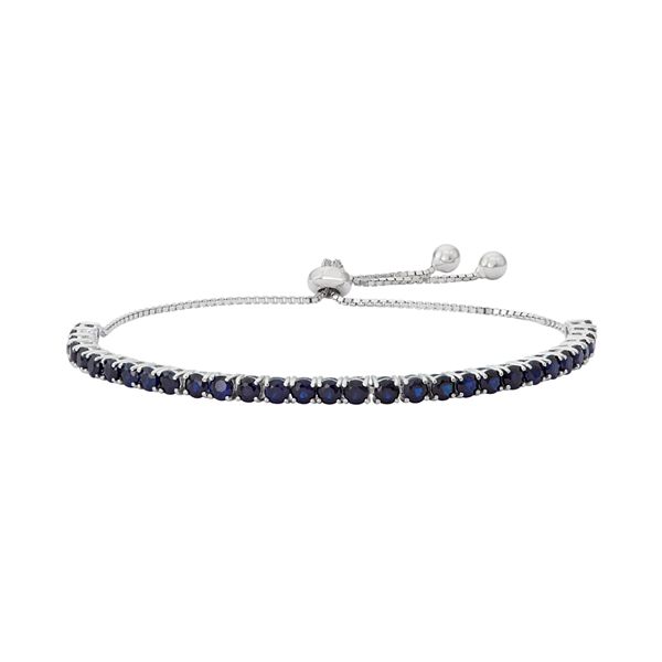 Designs by Gioelli Sterling Silver Lab-Created Sapphire Lariat Bracelet