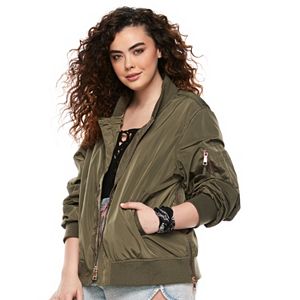 madden NYC Juniors' Plus Size Bomber Jacket