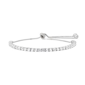 Designs by Gioelli Sterling Silver Lab-Created White Sapphire Lariat Bracelet