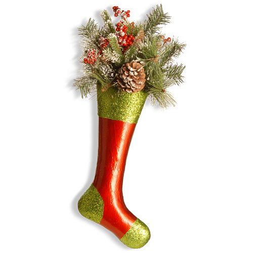 National Tree Company 30-in. Artificial Pine Christmas Stocking Wall Decor