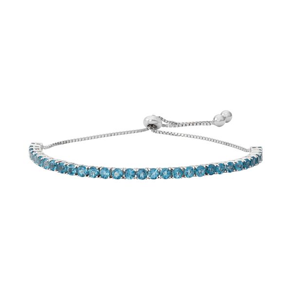 Designs by Gioelli Sterling Silver Blue Topaz Lariat Bracelet