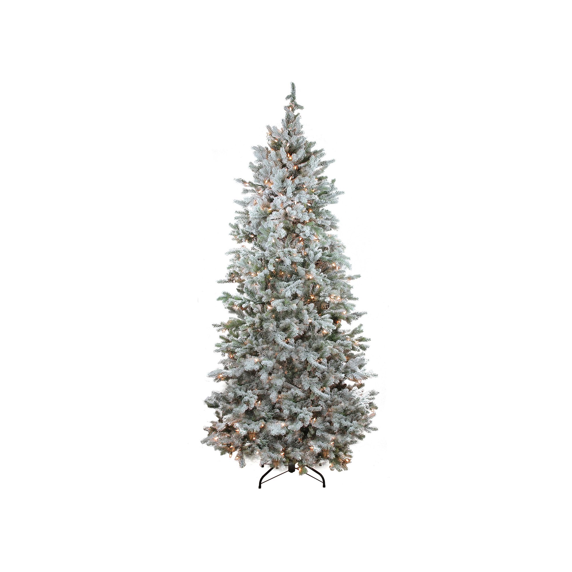 7.5-ft. Pre-Lit Artificial Colorado Spruce Slim Christmas Tree, Green