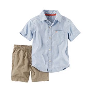 Baby Boy Carter's Striped Shirt & Solid Shorts Set