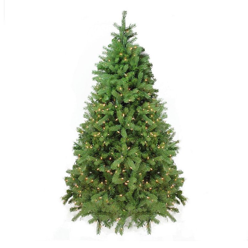 6.5-ft. Pre-Lit Artificial Noble Fir Christmas Tree, Green