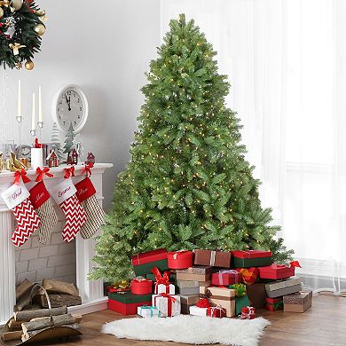 6.5-ft. Pre-Lit Artificial Noble Fir Christmas Tree