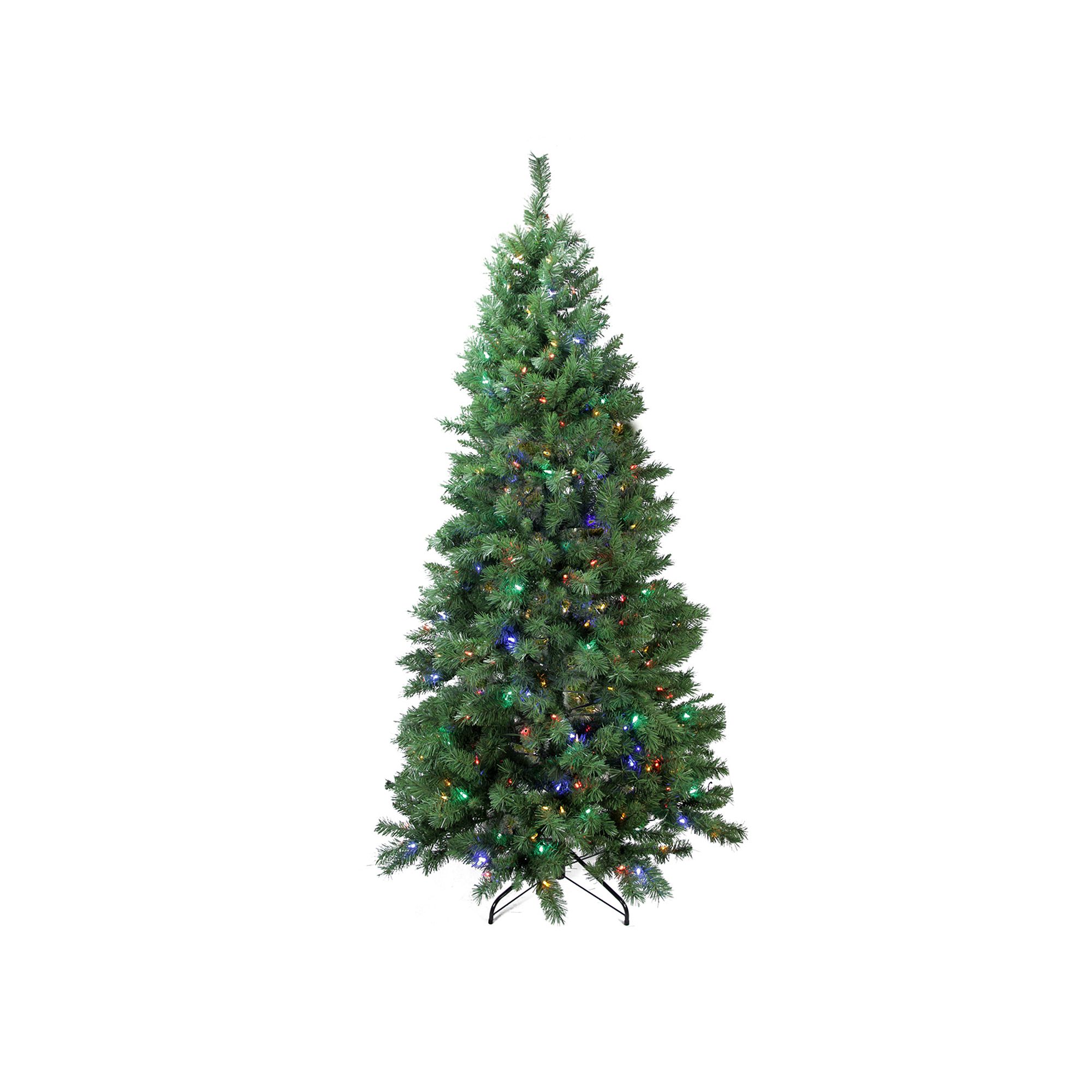 7-ft. Pre-Lit Artificial Glacier Pine Christmas Tree, Green
