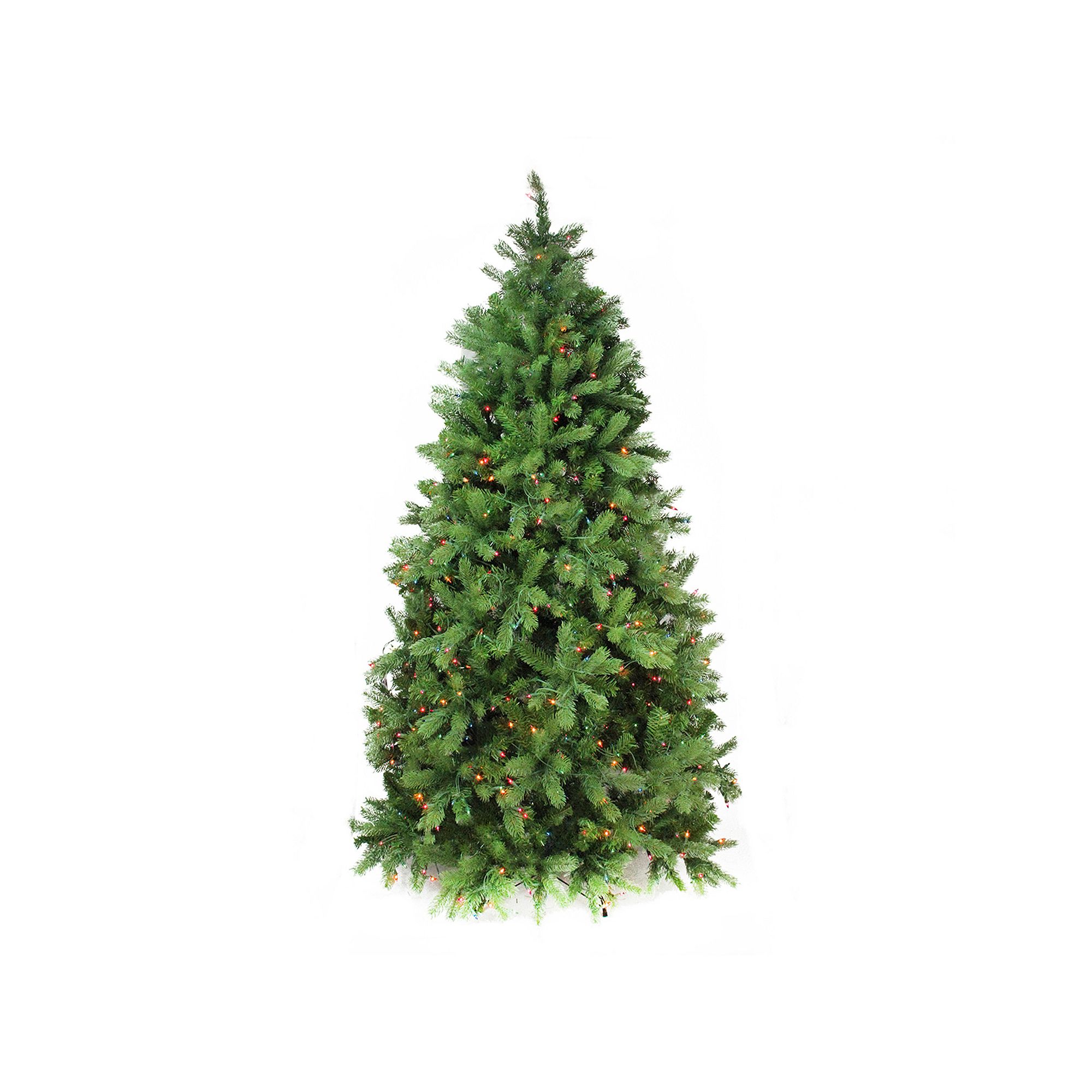 7.5-ft. Pre-Lit Multicolored Artificial Noble Fir Christmas Tree, Green