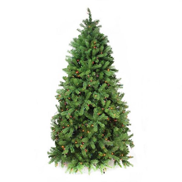 7 5 Ft Pre Lit Multicolored Artificial Noble Fir Christmas Tree