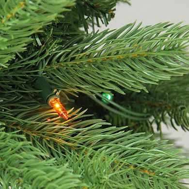 7.5-ft. Pre-Lit Multicolored Artificial Noble Fir Christmas Tree
