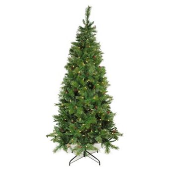 7-ft. Pre-Lit Artificial Mount Beacon Pine Slim Christmas Tree