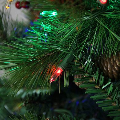 7-ft. Pre-Lit Artificial Mount Beacon Pine Slim Christmas Tree