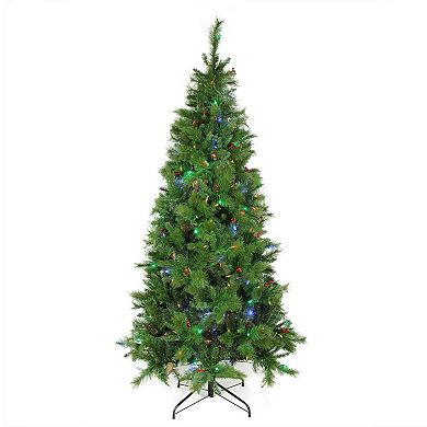 7-ft. Pre-Lit Artificial Mount Beacon Pine Slim Christmas Tree