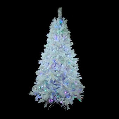 Pre-Lit 6.5-ft. White Multi Function 400 LED Lights Medium Iridescent Pine Artificial Christmas Tree