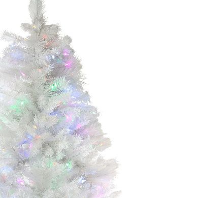 Pre-Lit 6.5-ft. White Multi Function 400 LED Lights Medium Iridescent Pine Artificial Christmas Tree