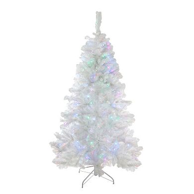 Pre-Lit 6.5-ft. White Multi Function 400 LED Lights Medium Iridescent Pine Artificial Christmas Tree