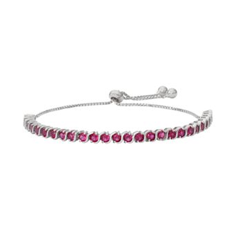 Designs by Gioelli Sterling Silver Lab-Created Ruby S-Link Lariat Bracelet