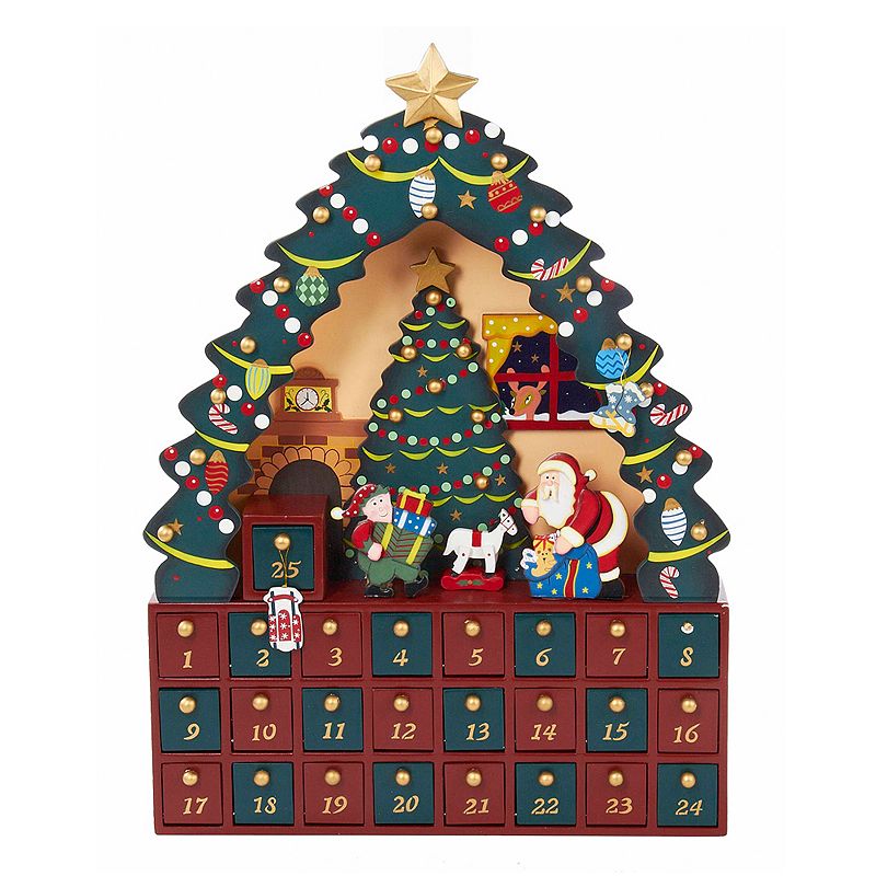 Kurt Adler Christmas Tree Advent Calendar, Multicolor