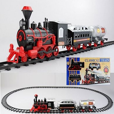 Classic Lighted & Animated Christmas Train 13-Piece Set