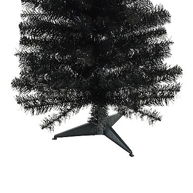 Slim 4-ft. Tinsel Unlit Black Artificial Halloween Tree