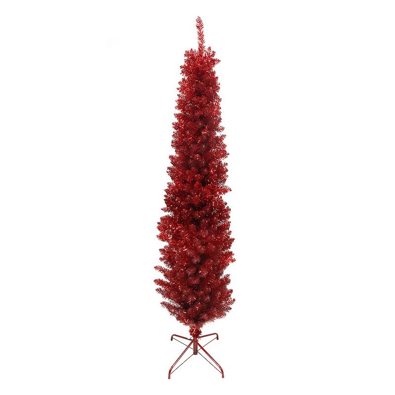 6-ft. Artificial Red Tinsel Christmas Tree