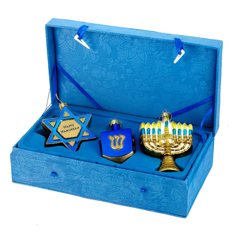 Kurt Adler 3-pc. Noble Gems Hanukkah Ornament Set, Multicolor