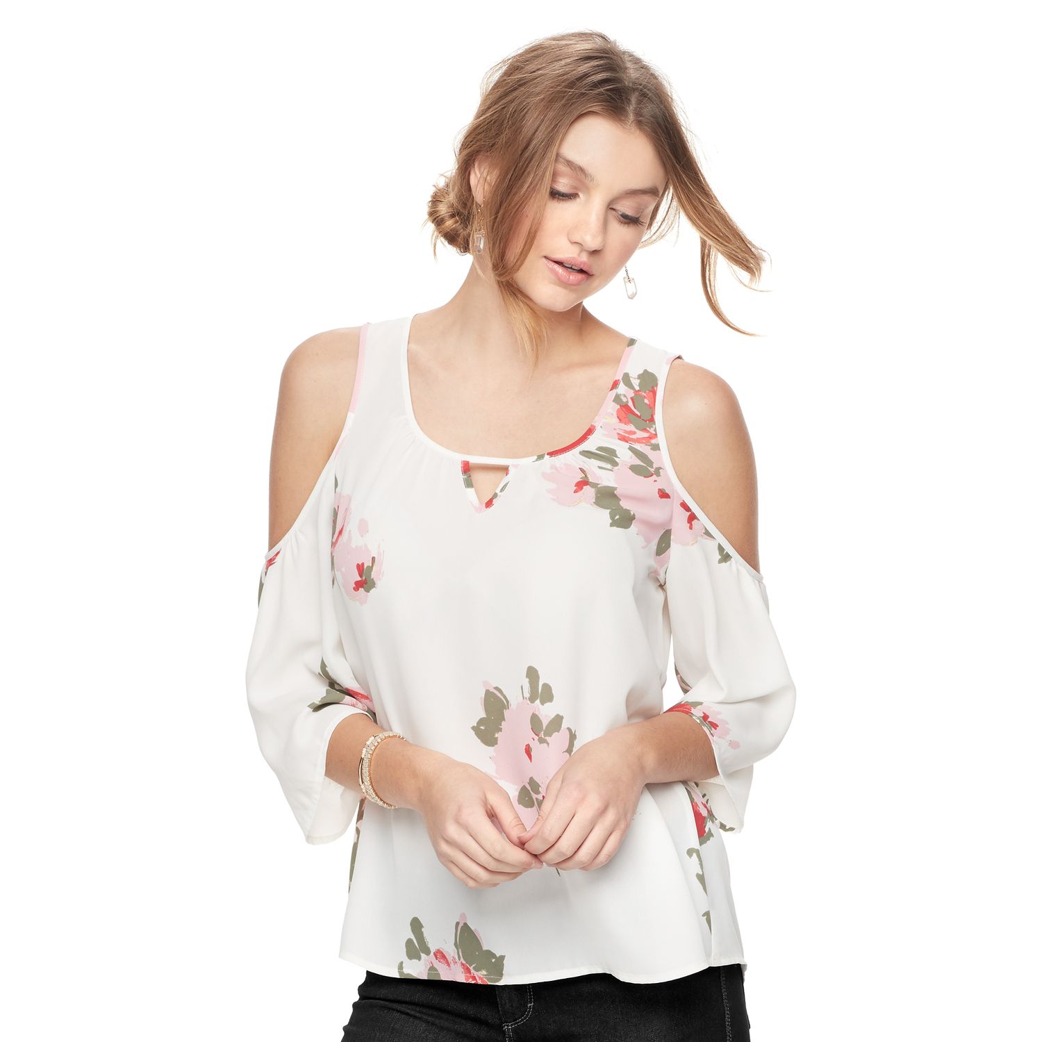 keyhole cold shoulder top