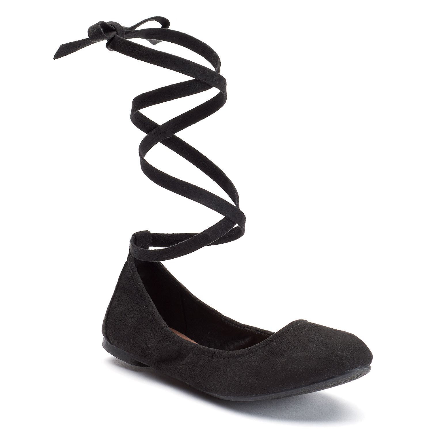 black lace up ballet pumps