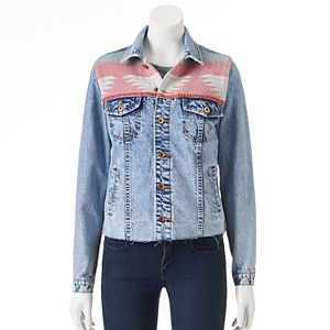 Juniors' Cloud Chaser Southwestern Jean Jacket