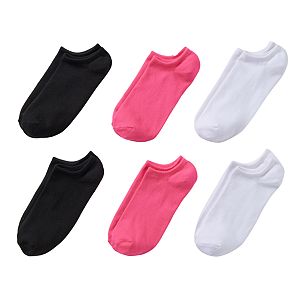 Girls 4-16 6-pk. Super Soft Solid No-Show Socks