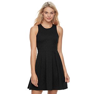 Juniors' SO® Textured Solid Skater Dress