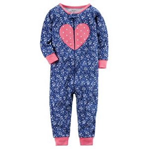 Baby Girl Carter's Floral Heart One-Piece Pajamas