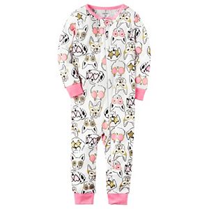 Baby Girl Carter's Glittery Dog One-Piece Pajamas