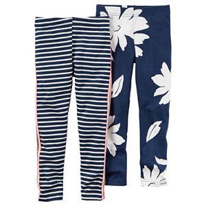 Toddler Girl Carter's 2-pk. Stripe & Floral Leggings Set